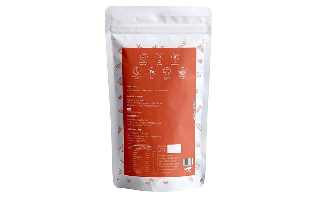 Kiva Cinnamon Jaggery Candy    Pack  160 grams